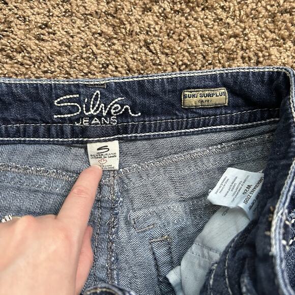 Silver Suki Surplus Capris Low-Rise Denim Jeans Size 26 - Picture 4 of 13